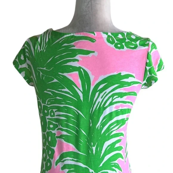Lilly Pulitzer Loren Pink Green Pink Pout Flamenco Pineapple Knit Mini Dress - S - Picture 9 of 16